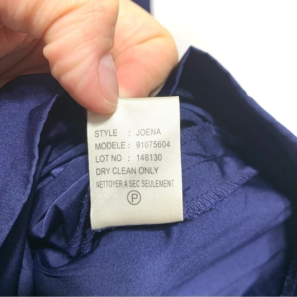 Theory Joena Dress Color Block Blue & Black Short Sleeve Career Business size 2 - Picture 5 of 7